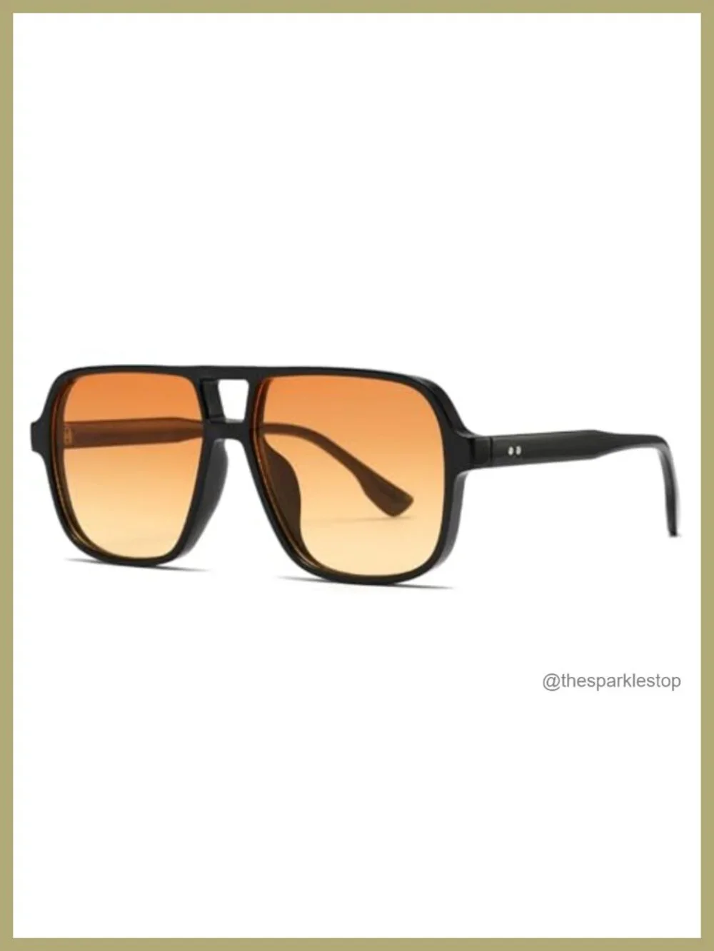 Retro Square Oversized Sunglasses UV400 Pilot Shades 70s Vintage